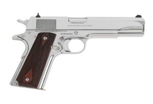 COLT GOVERNMENT 1911 38 SUPER - 5" 9RD BRIGHT STAINLESS ROSEWD